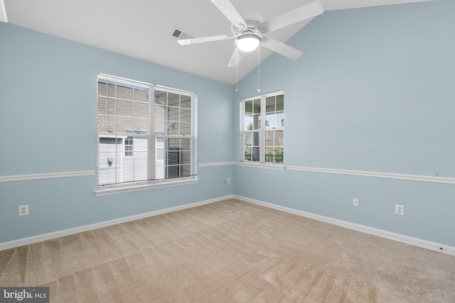 12708 Found Stone Rd Unit 3-304, Germantown, MD 20876 - unfurnished room featuring carpet, vaulted ceiling, and ceiling fan