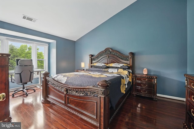 6410 Brass Button Ct, Centreville, VA 20121 - bedroom with hardwood / wood-style flooring, baseboards, and lofted ceiling