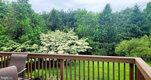 6410 Brass Button Ct, Centreville, VA 20121 - wooden deck with a lawn and a wooded view