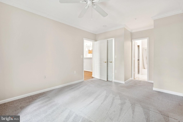 2204 Westcourt Ln Unit 122, Herndon, VA 20170 - unfurnished bedroom featuring carpet floors, crown molding, baseboards, and ceiling fan
