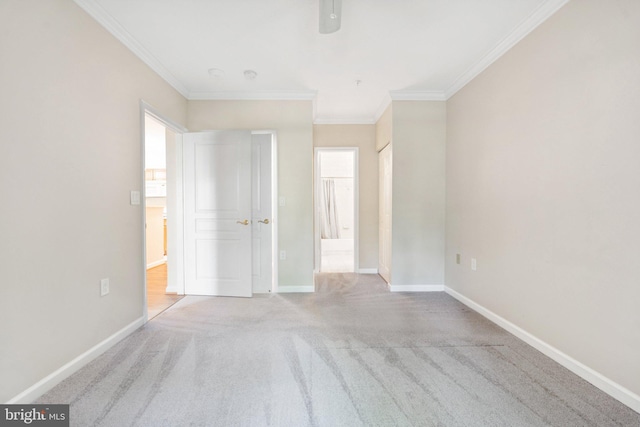 2204 Westcourt Ln Unit 122, Herndon, VA 20170 - unfurnished bedroom with crown molding, baseboards, carpet floors, and ensuite bathroom