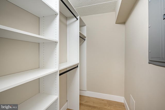 spacious closet with light wood finished floors