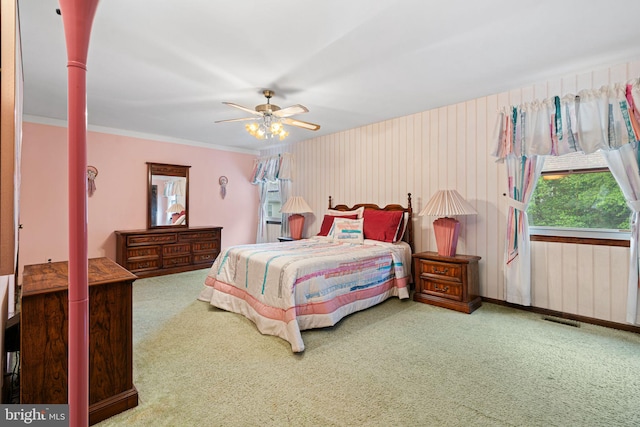223 Foxwood Ln, Marlton, NJ 08053 - bedroom featuring carpet flooring, multiple windows, ceiling fan, and crown molding