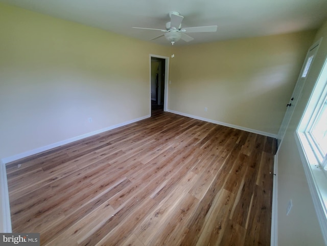 4302 Messick Rd, Rhodesdale, MD 21659 - empty room featuring wood finished floors, baseboards, and ceiling fan