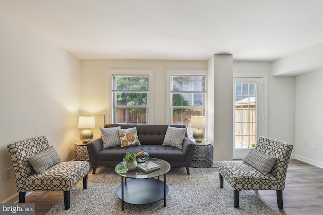 810 N Fayette St, Alexandria, VA 22314 - living area featuring wood finished floors and baseboards