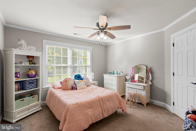 670 Good Shepherd Way, Owings, MD 20736 - bedroom featuring carpet, crown molding, baseboards, and a ceiling fan