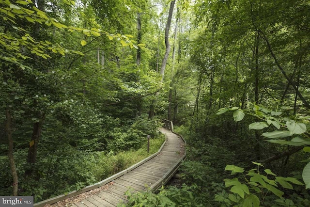 view of home's community with a forest view