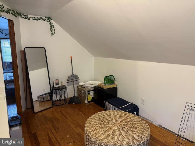 bonus room featuring wood finished floors and lofted ceiling