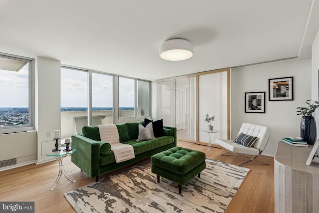 604 S Washington Sq Unit 2917, Philadelphia, PA 19106 - living area featuring light wood-style flooring and baseboards