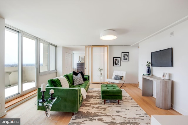 604 S Washington Sq Unit 2917, Philadelphia, PA 19106 - living room with plenty of natural light and light wood-type flooring