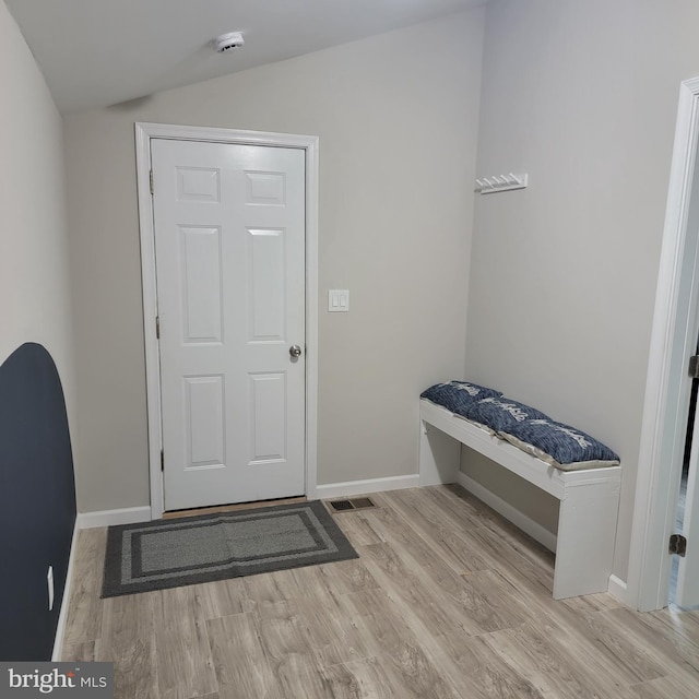3608 Upshur St, Brentwood, MD 20722 - mudroom with vaulted ceiling, wood finished floors, and baseboards