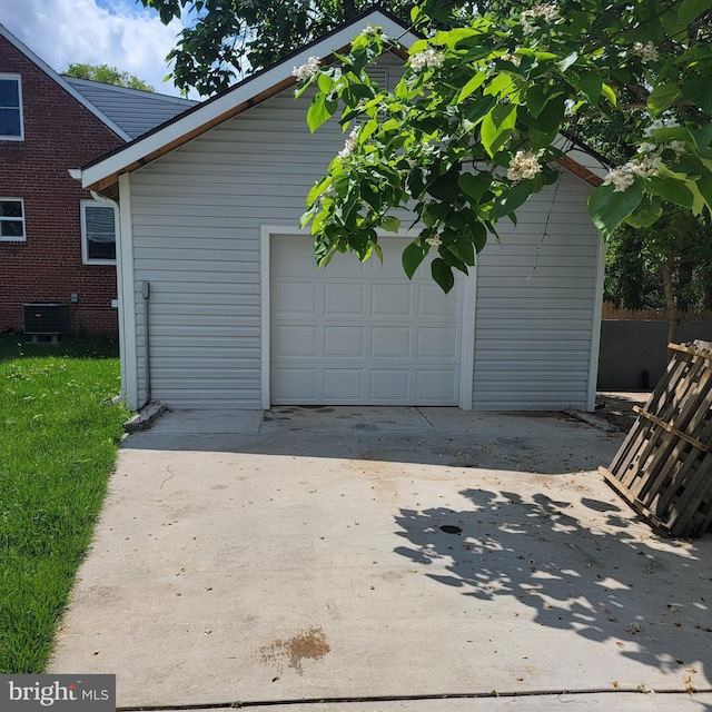 3608 Upshur St, Brentwood, MD 20722 - garage with concrete driveway and central AC unit