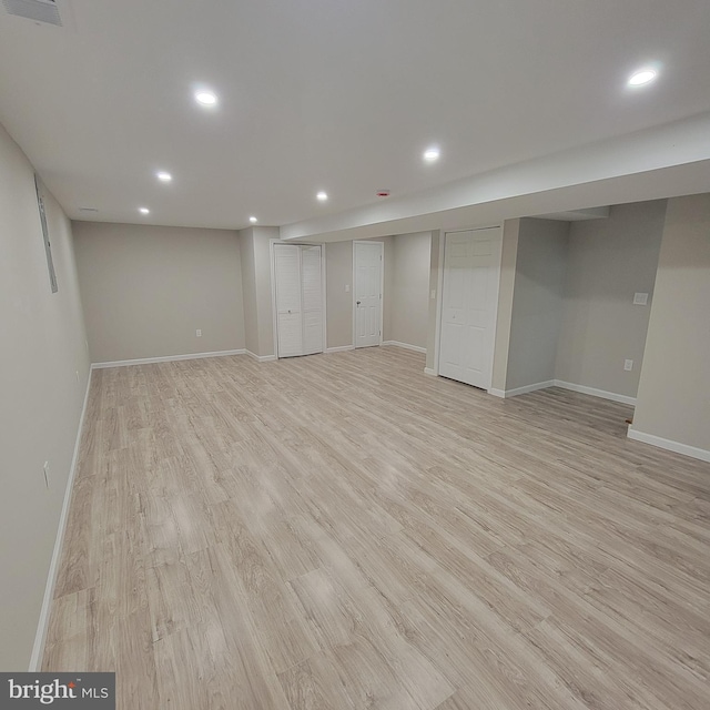 3608 Upshur St, Brentwood, MD 20722 - finished below grade area with light wood finished floors, baseboards, and recessed lighting