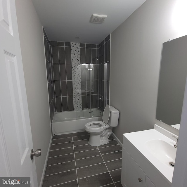 3608 Upshur St, Brentwood, MD 20722 - full bath featuring toilet, tile patterned flooring, baseboards, vanity, and shower / bathtub combination