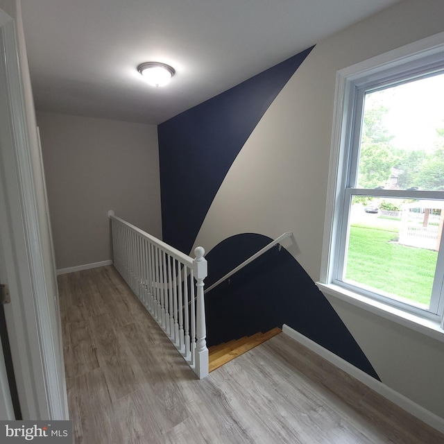 3608 Upshur St, Brentwood, MD 20722 - stairs with wood finished floors and baseboards