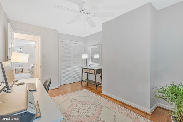 1153 Randolph Rd, Mclean, VA 22101 - home office with wood finished floors and ceiling fan