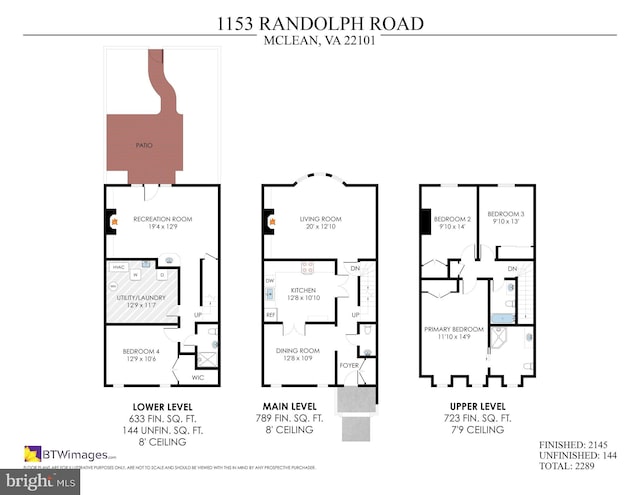 1153 Randolph Rd, Mclean, VA 22101 - view of floor plan / room layout