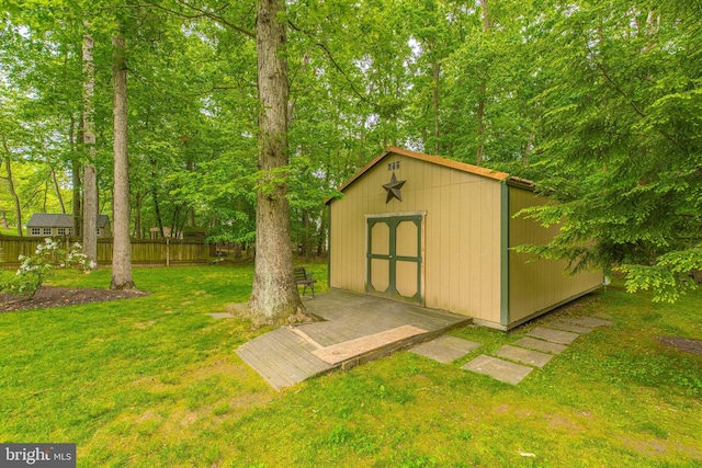 view of shed