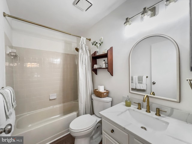 11600 Saddleback Dr, Fredericksburg, VA 22407 - bathroom with toilet, shower / tub combo with curtain, and vanity