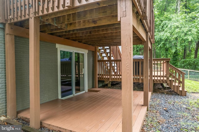 11600 Saddleback Dr, Fredericksburg, VA 22407 - wooden deck featuring stairway