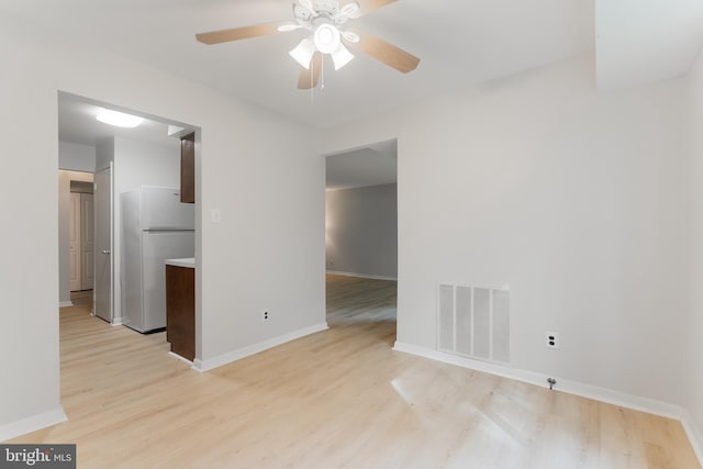 129 Echelon Rd, Voorhees, NJ 08043 - spare room featuring a ceiling fan, light wood-style flooring, and baseboards