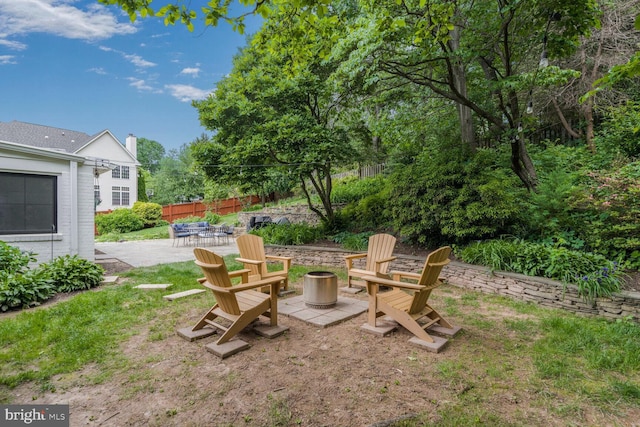 2901 N Rochester St, Arlington, VA 22213 - view of yard featuring a patio and a fire pit