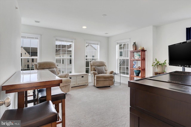 3118 Grove Ct, Mechanicsburg, PA 17055 - living room featuring light carpet and recessed lighting