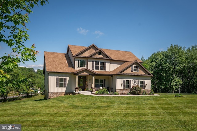 14406 Peddicord Rd, Mount Airy, MD 21771 - craftsman inspired home with a front yard, board and batten siding, roof with shingles, and a porch