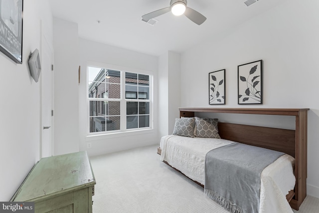 11244 Faraday Park Dr, Reston, VA 20190 - bedroom featuring light colored carpet and a ceiling fan