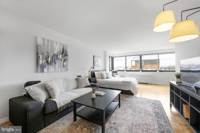 1601 18th St NW Unit 1015, Washington, DC 20009 - living room with baseboards and radiator heating unit