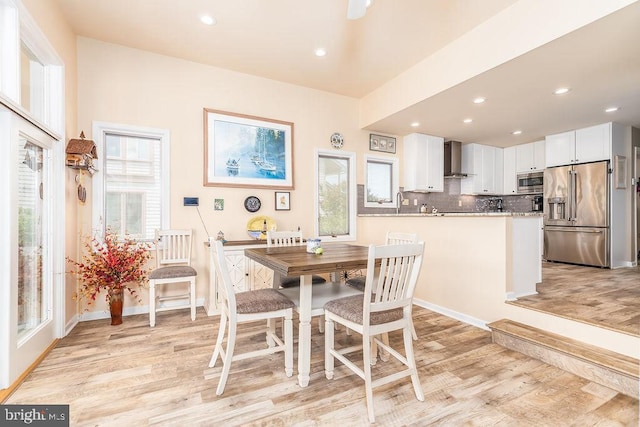 18 Ebb Tide Ct, Ocean Pines, MD 21811 - dining room with light wood-style floors, plenty of natural light, recessed lighting, and baseboards