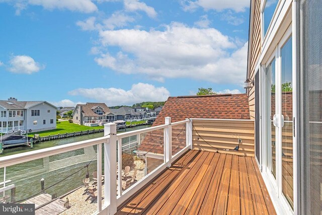 18 Ebb Tide Ct, Ocean Pines, MD 21811 - wooden terrace featuring a water view and a residential view