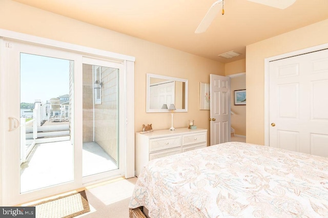 18 Ebb Tide Ct, Ocean Pines, MD 21811 - bedroom featuring access to outside and a ceiling fan