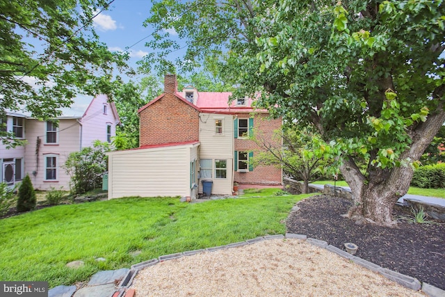 501 Park Row Pl, Harpers Ferry, WV 25425 - rear view of house with a lawn and a chimney