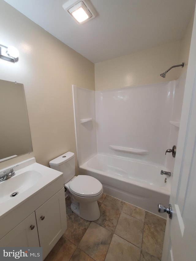 117 S Shenandoah Ave, Front Royal, VA 22630 - full bath with bathing tub / shower combination, vanity, toilet, and stone finish flooring