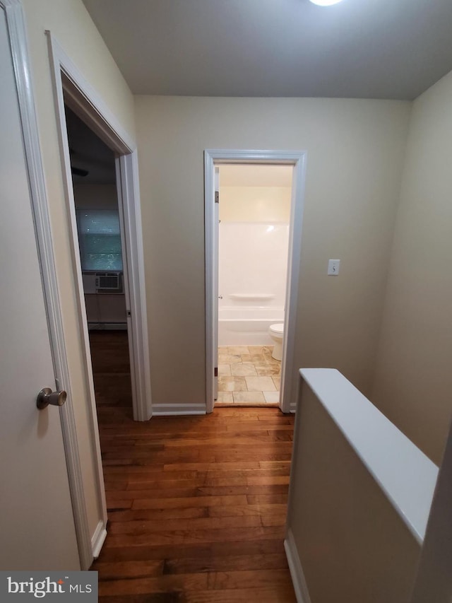 117 S Shenandoah Ave, Front Royal, VA 22630 - hall featuring hardwood / wood-style floors, baseboards, and an upstairs landing