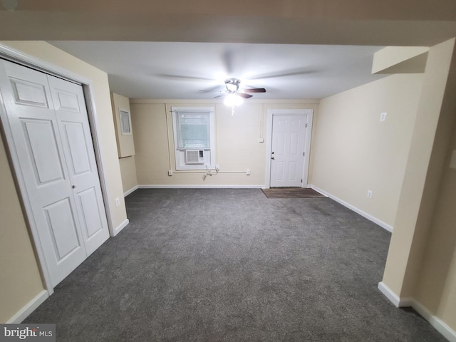 117 S Shenandoah Ave, Front Royal, VA 22630 - spare room with ceiling fan, dark carpet, and baseboards