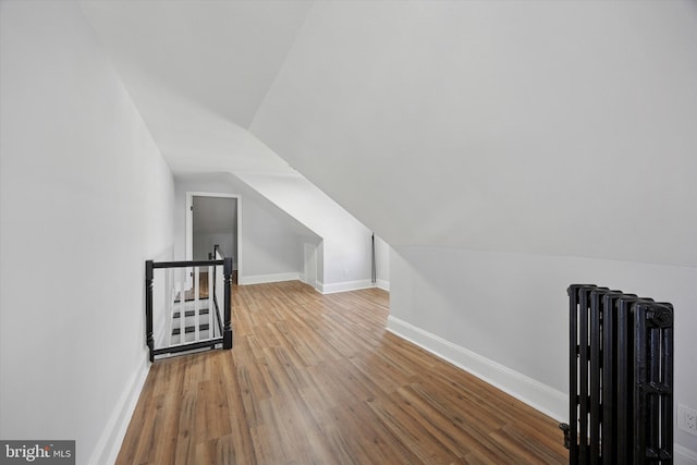 329 Euclid Ave, Trenton, NJ 08609 - bonus room with radiator heating unit, vaulted ceiling, wood finished floors, and baseboards