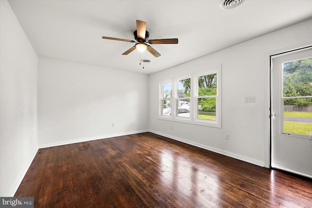 104 Louise Ave, Salisbury, MD 21804 - spare room with dark wood-style floors, ceiling fan, and baseboards