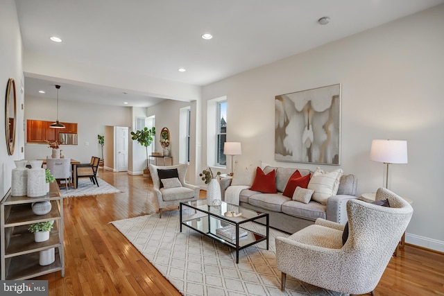 15 Todd Pl NE, Washington, DC 20002 - living room with light wood-type flooring, recessed lighting, and baseboards