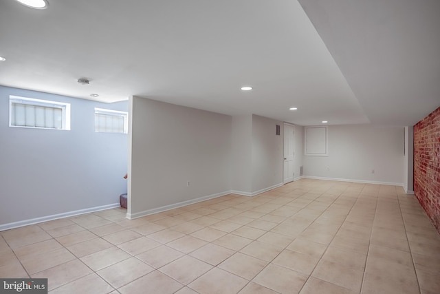 15 Todd Pl NE, Washington, DC 20002 - basement with recessed lighting, brick wall, and baseboards
