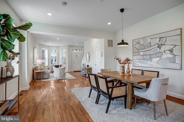 15 Todd Pl NE, Washington, DC 20002 - dining space featuring light wood finished floors, baseboards, and recessed lighting