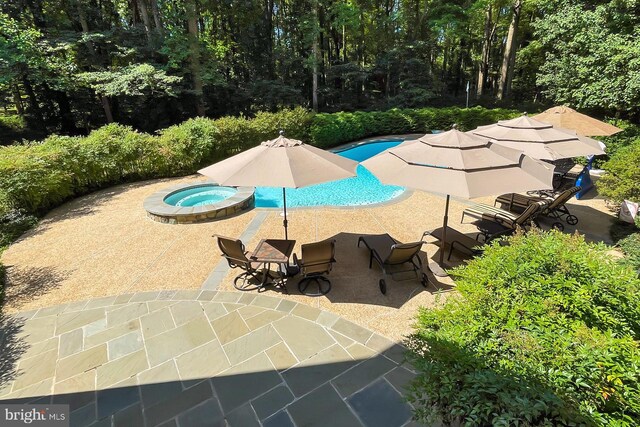 7808 Devereux Manor Ct, Fairfax Station, VA 22039 - view of pool with a patio and a pool with connected hot tub