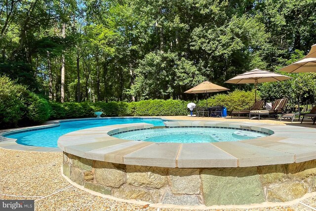 7808 Devereux Manor Ct, Fairfax Station, VA 22039 - swimming pool featuring an in-ground hot tub