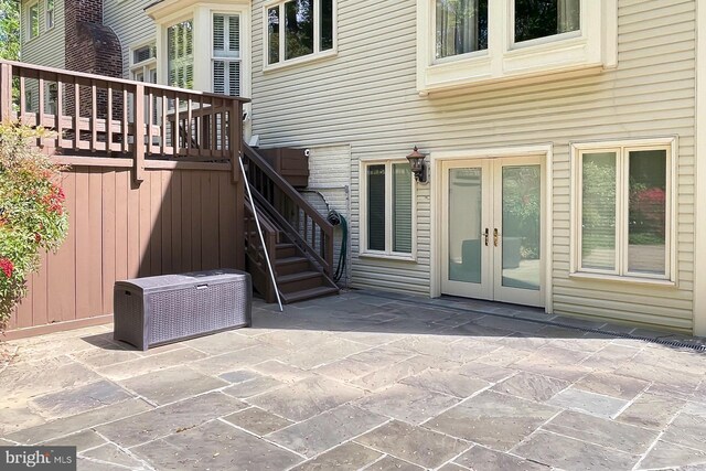 7808 Devereux Manor Ct, Fairfax Station, VA 22039 - view of patio featuring french doors and stairway