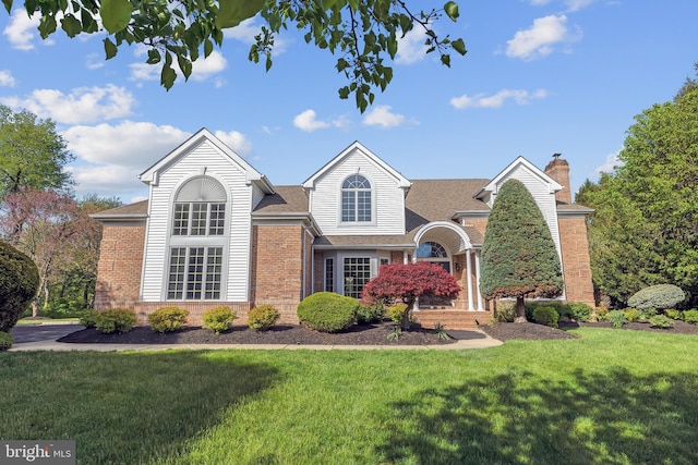4 Stults Dr, Plainsboro, NJ 08536 - traditional home with brick siding, a front lawn, and roof with shingles
