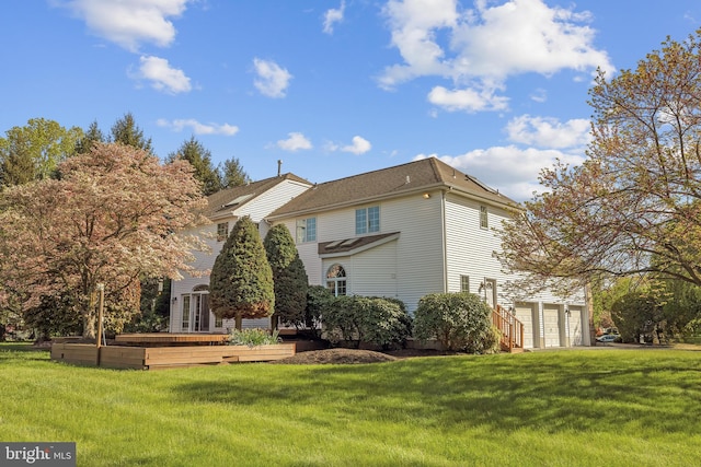 4 Stults Dr, Plainsboro, NJ 08536 - back of house featuring a lawn and a garage