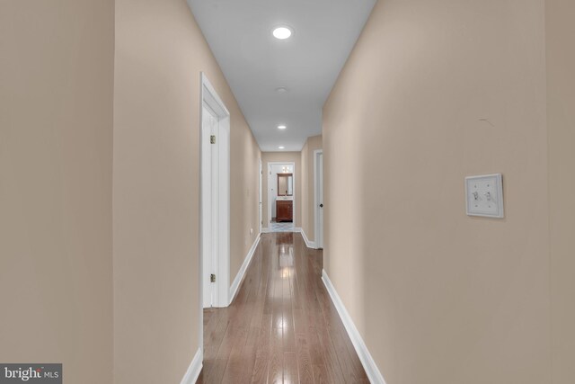 4 Stults Dr, Plainsboro, NJ 08536 - hall featuring wood-type flooring, recessed lighting, and baseboards