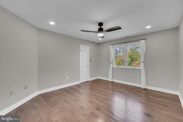 4 Stults Dr, Plainsboro, NJ 08536 - spare room featuring ceiling fan, wood finished floors, baseboards, and recessed lighting