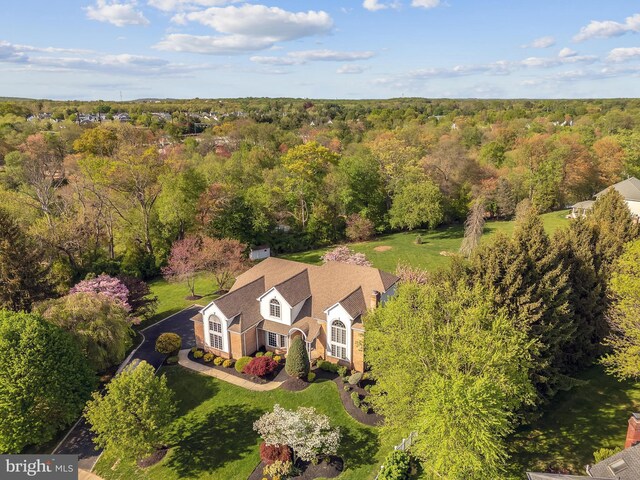 4 Stults Dr, Plainsboro, NJ 08536 - aerial view of property and surrounding area with a heavily wooded area